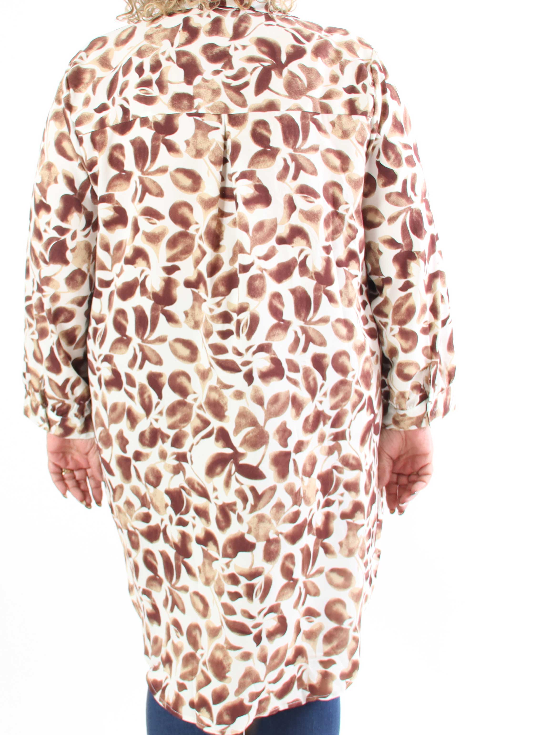 Zora - Lang mønstret skjortekjole